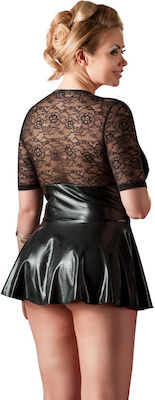 Cottelli Collection Rochie Plus Size Wetlook Dress with Lace Insert Negru 27152011051