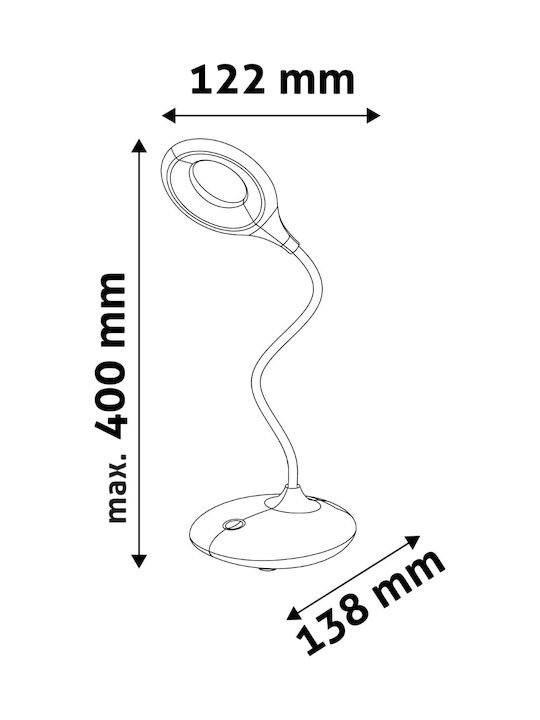 Avide ABLDL-MIN-4W Rechargeable LED Office Lamp with Flexible Arm in White Color