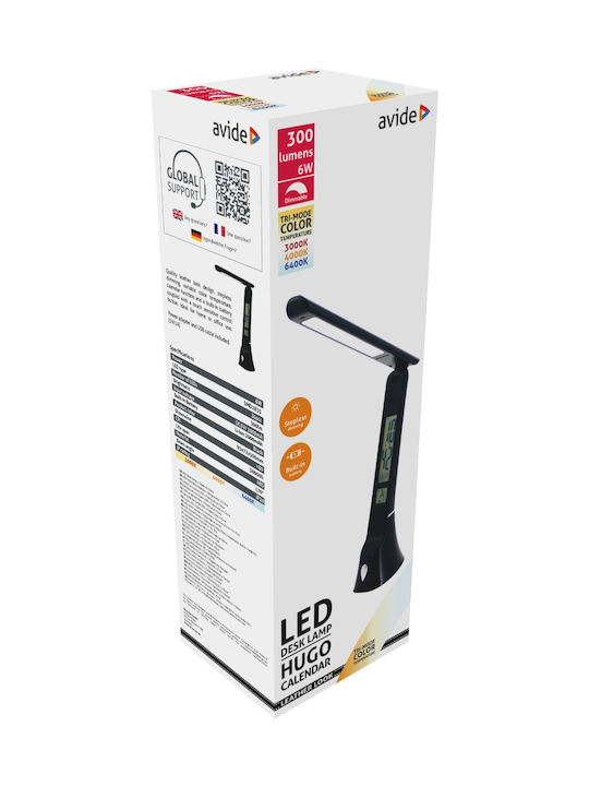 Avide ABLDLC-6W-B-HG LED Schreibtischlampe faltbar in Schwarz Farbe