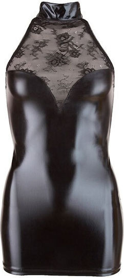 Cottelli Collection Glamouröses Wetlook-Minikleid Schwarz