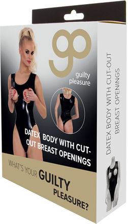 Guilty Pleasure Datex Body with Cut-Out Breasts Bodysuit Black