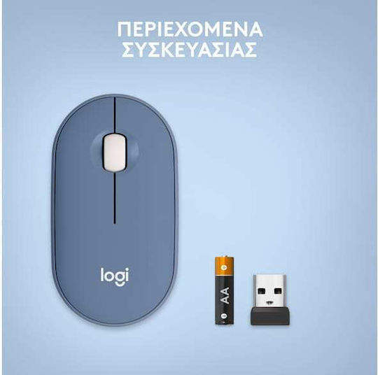 Logitech Pebble M350 Ασύρματο Ποντίκι Blueberry
