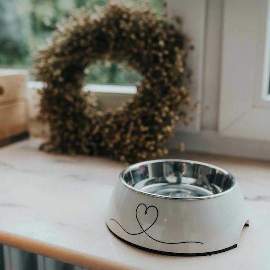Hunter Valencia Stainless Steel Bowl Food & Water for Dog & Cat 350ml in White Color