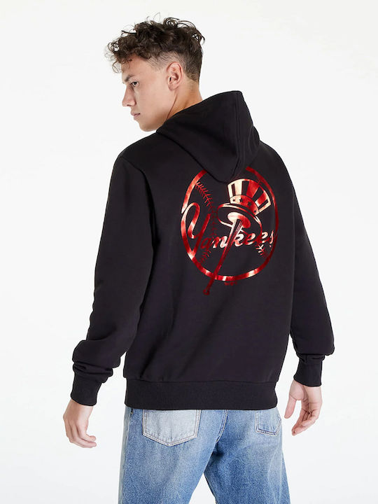 New Era Men's Sweatshirt with Hood and Pockets Black