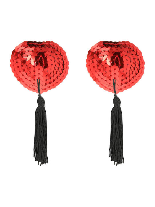 Coquette Chic Desire Nipple Covers Red with Tassels