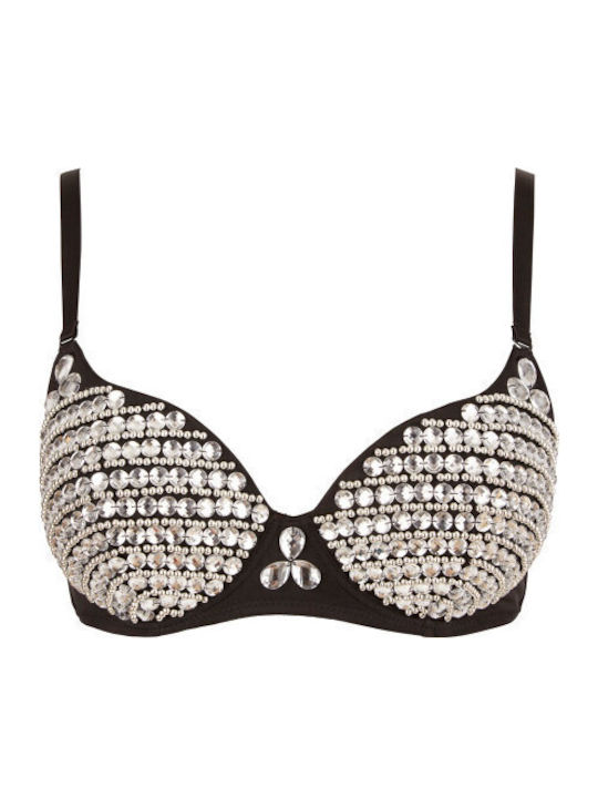 Cottelli Collection Gittery Bra Sexy Σουτιέν Ασημί