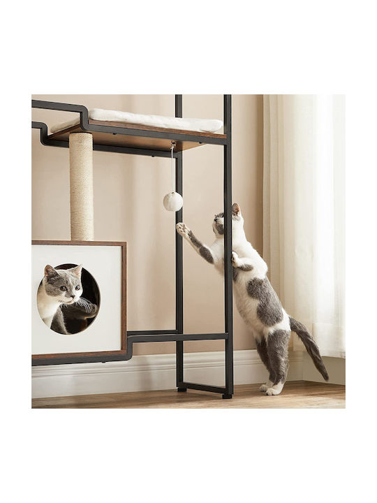Feandrea Kratzbaum Katzenbäume Braun 3 Ebenen 74x34x114cm