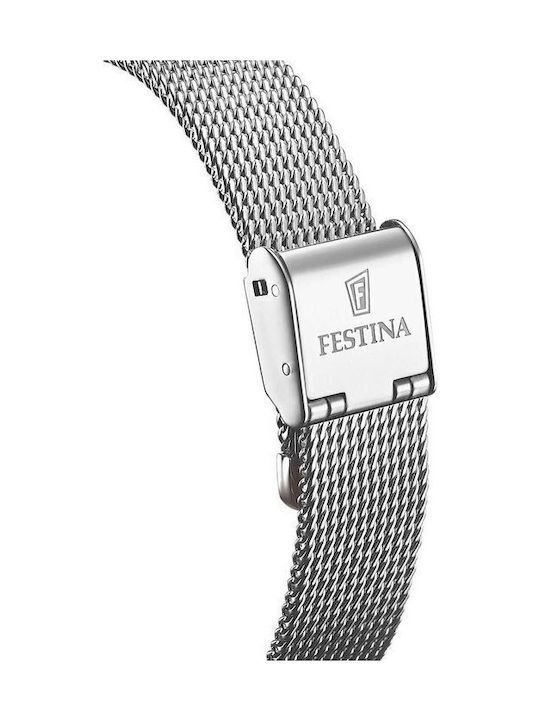 Festina Дамски Часовник Автоматичен с Сребрист Метална Гривна