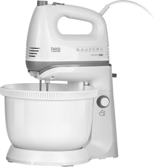 Teesa Μίξερ με Πλαστικό Κάδο 3.4lt Λευκό 400W
