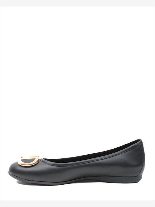 Women's Leather Ballerinas ZAKRO COLLECTION S10-FW22-23 BLACK BLACK BLACK