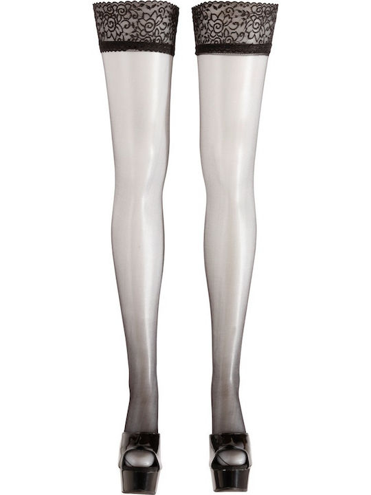Cottelli Collection Stay-Ups mit Spitzenbund Sexy Socken Schwarz