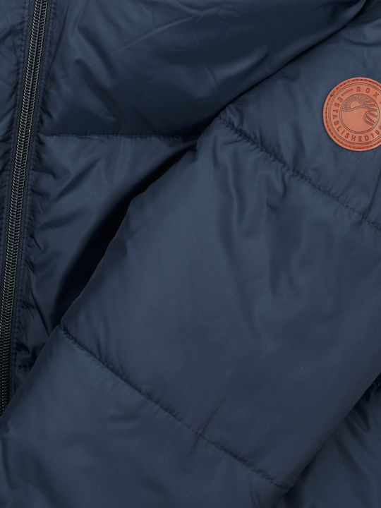 Kids' Quilted Jacket Short with Hood Navy Blue Start Me Up