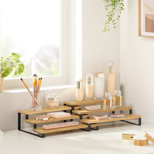 Songmics Wooden Tabletop Spice Rack with Stand Brown 2pcs