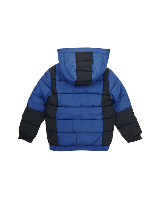 Guess Kids Quilted Jacket short Hooded Blue