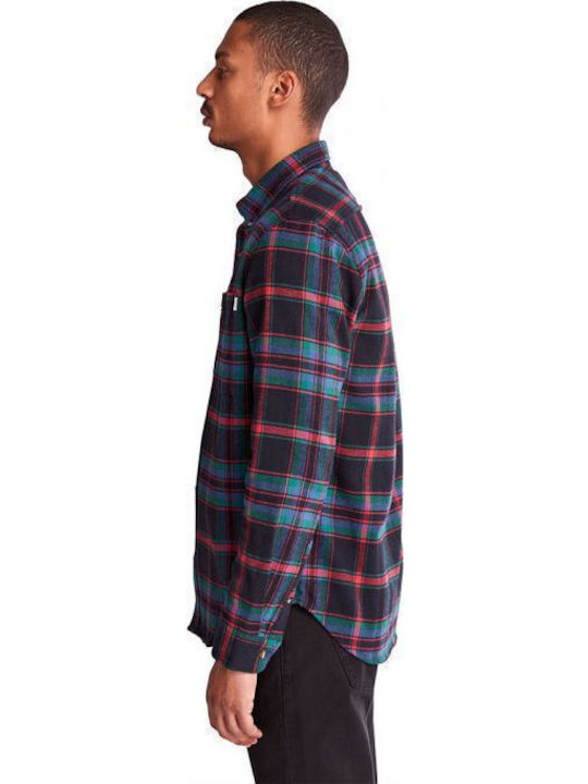 Long-sleeved Flannel Shirt Checked Scarlet Sage