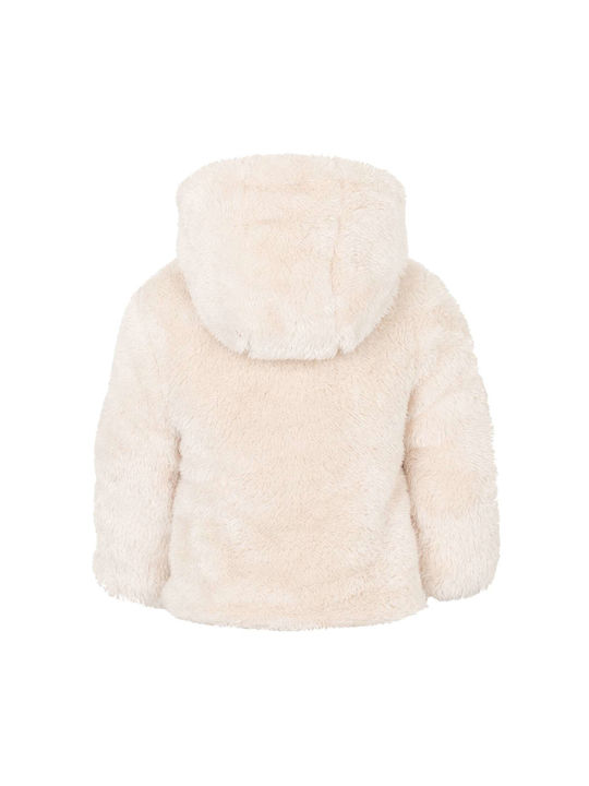 Losan Kids Fur Coat Short with Hood Ecru