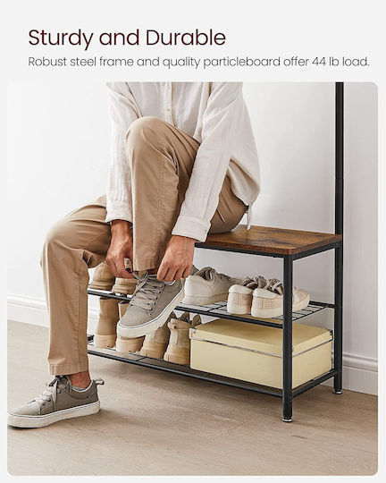 Mobilier de hol cu cuier și dulap pentru pantofi Γκρι 85x32x175buc