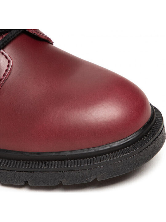 Spike Mid Δερμάτινα Γυναικεία Αρβυλάκια Burgundy