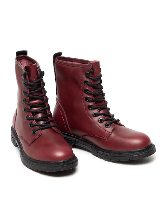 Spike Mid Δερμάτινα Γυναικεία Αρβυλάκια Burgundy