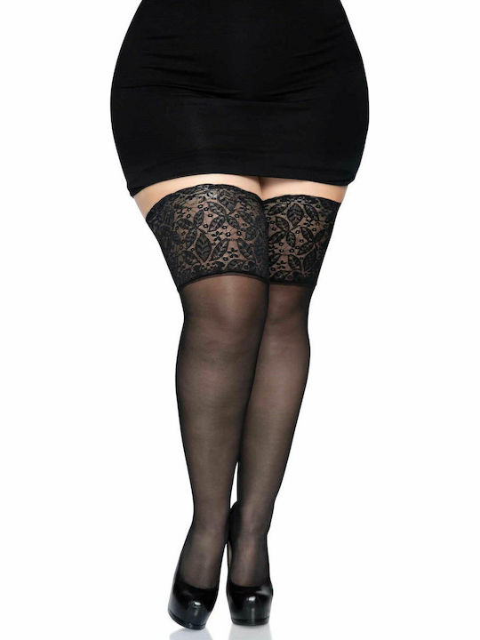 Leg Avenue 9750Q Stay Up Sheer Thigh High Sexy Κάλτσες Μαύρες