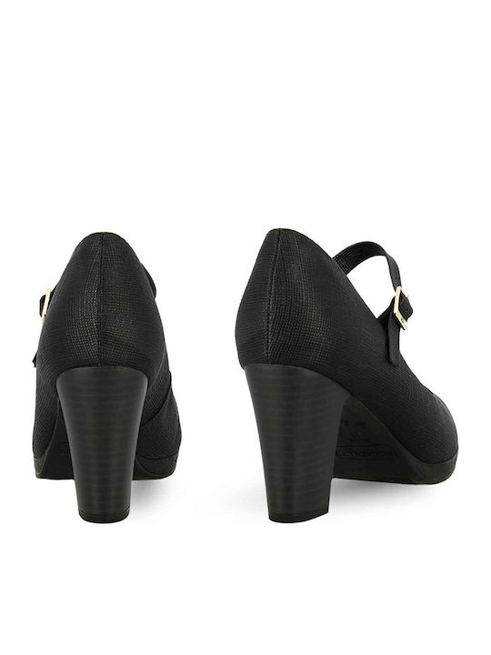 Pumps mit Riemen Schwarz