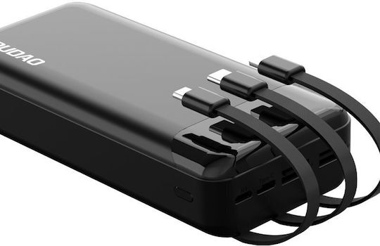 Dudao K6PRO+ Power Bank 20000mAh with 2 USB-A Ports and USB-C Port Black