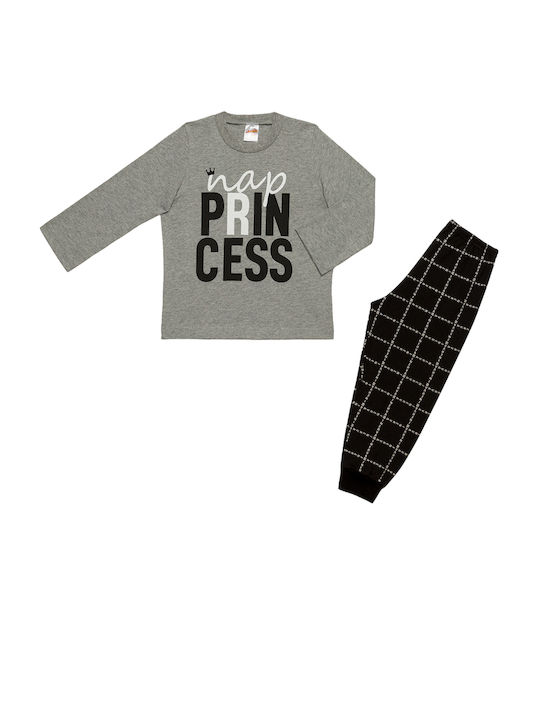 Minerva Set Top & Bottom Kids Winter Cotton Pyjamas Gray