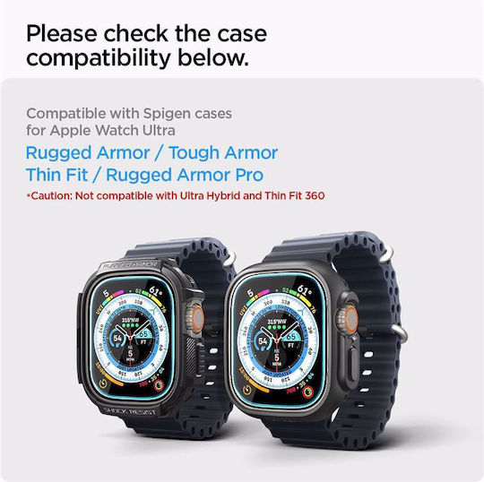 Spigen GLAS.tR EZ Fit 2бр Закалено стъкло за Apple Watch Ultra 49мм 2бр AGL05556
