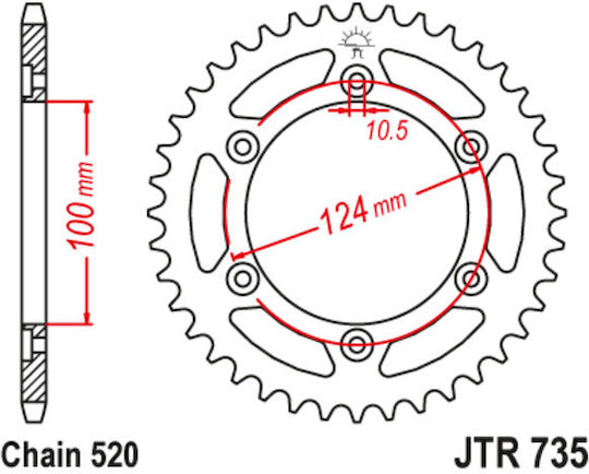JT Sprockets Γρανάζι Πίσω 46 Δοντιών για Ducati Monster
