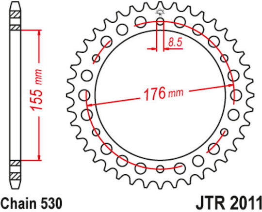 JT Sprockets Pinion spate 42 Dinți pentru Triumph Viteză Triplă