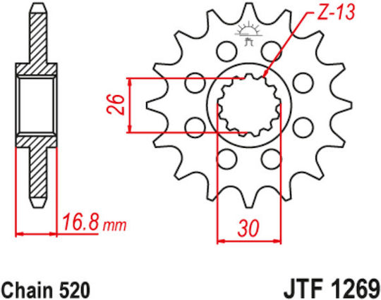JT Sprockets Front Sprocket 16 Teeth for Honda CBR 1000RR / CBR 600RR