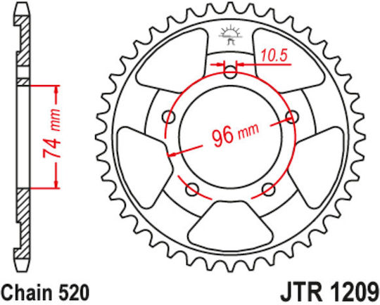 JT Sprockets Rear Sprocket 42 Teeth for Honda NSR