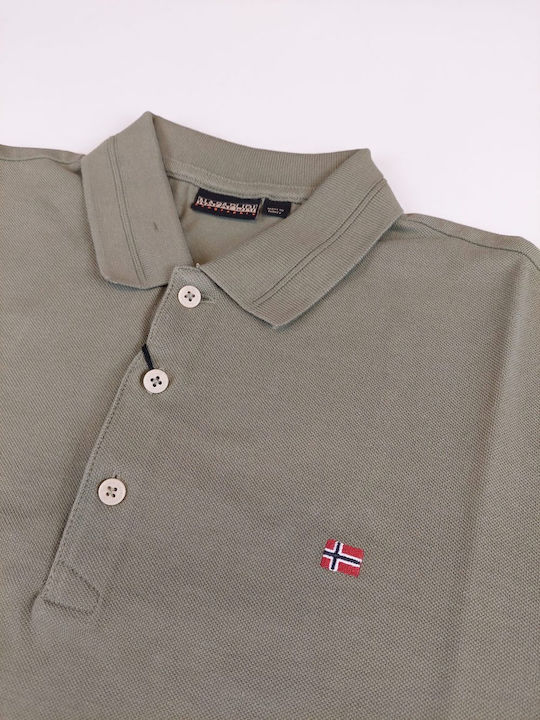 Napapijri Men's Blouse Polo Long Sleeve Khaki