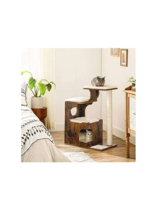 Feandrea Scratching Post Cat Trees Brown 4 levels 66x42x88cm