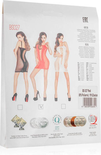 Passion Translucent Dress With Open Sides Sexy Φόρεμα Red