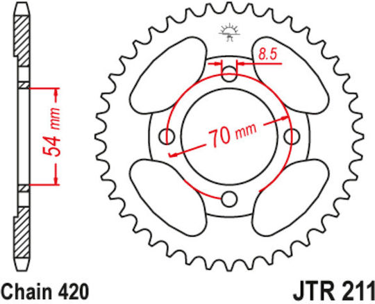 JT Sprockets Rear Sprocket 42 Teeth for Honda GLX 50 JT