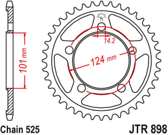 JT Sprockets Pinion spate 38 Dinți pentru KTM 1190 RC8 / 990 Super Duke - 990 Super Duce