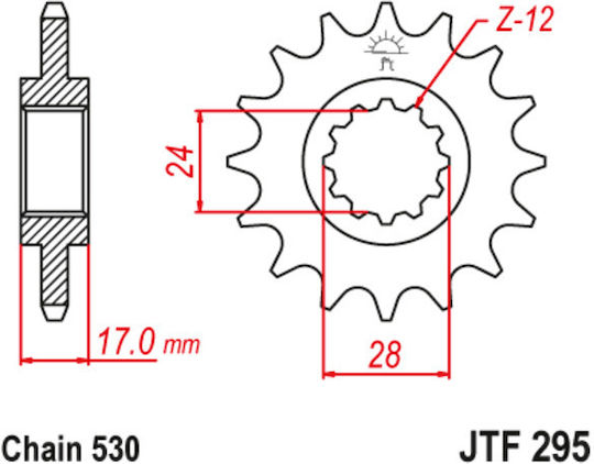 JT Sprockets Front Sprocket 15 Teeth for Honda CBR 600