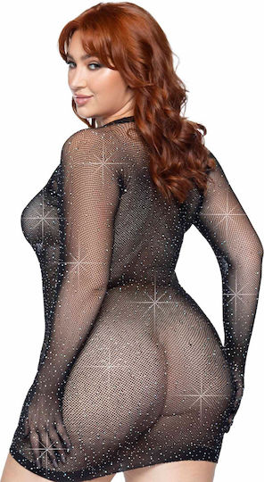 Leg Avenue Gloved Rhinestone Mini Dress