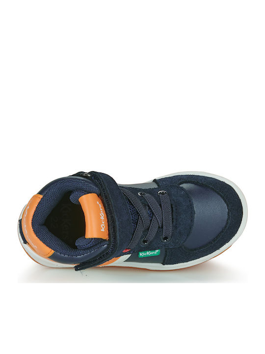 Kickalien Παιδικά Sneakers High με Σκρατς Μπλε