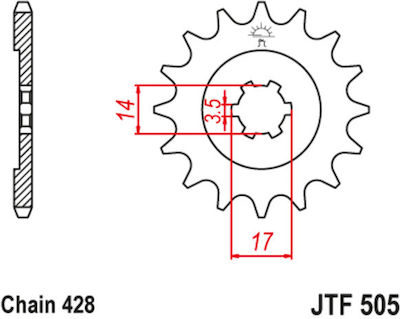 JT Sprockets Γρανάζι Μπροστά 15 Δοντιών για Kawasaki KAZE R 115 για Modenas Kriss 125