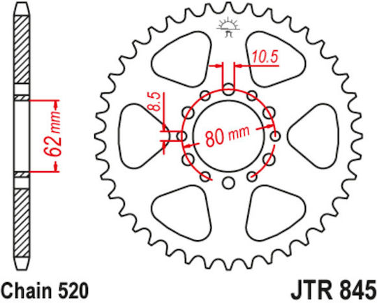 JT Sprockets Rear Sprocket 43 Teeth for Yamaha XT 250