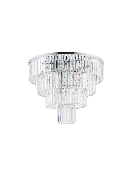 Nowodvorski Cristal L Modern Ceiling Light with Socket E14 with Crystals 71pcs Silver