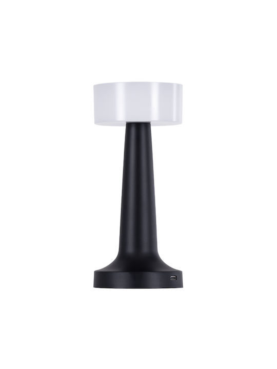 GloboStar Nanna Plastic Table Lamp LED with White Shade and Black Base