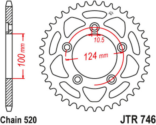 JT Sprockets Γρανάζι Πίσω 46 Δοντιών για Ducati Monster