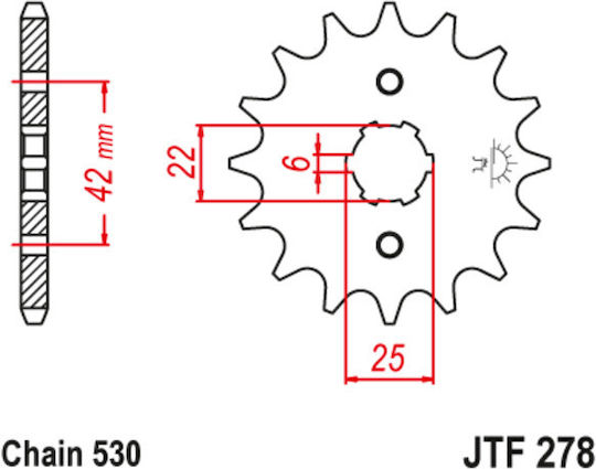 JT Sprockets Γρανάζι Μπροστά 16 Δοντιών για Honda CB 400