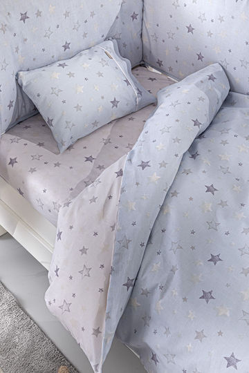 Guy Laroche Orin Baby Sheets Set Crib Cotton Light Blue 115x170cm 3pcs