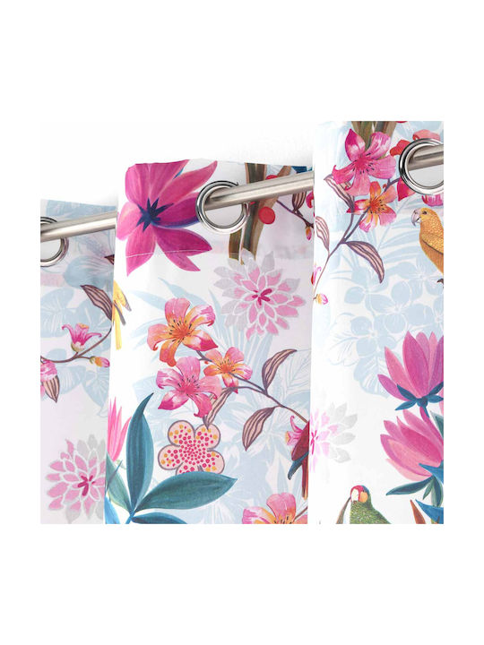 Perdea Cu Capse L-C Exotic Paradise Rideau Alb 140x260 cm