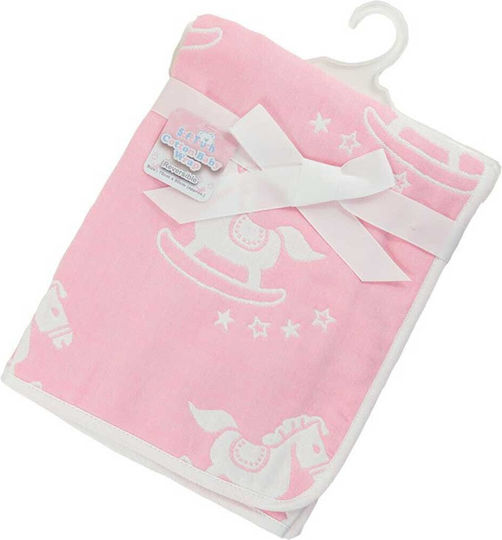 Soft Touch Nursery Swaddling Blanket Rocking Horse 78x80cm