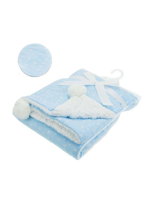 Soft Touch Κουβέρτα Αγκαλιάς & Λίκνου Pom Pom & Ribbon 75x100εκ.